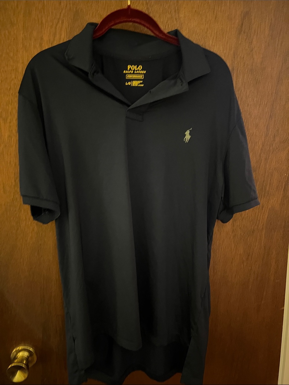 Men's black shirt with gray horse Polo, Ralph, Lauren performance size Large